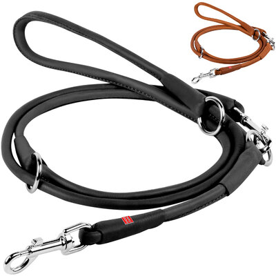 Adjustable leather dog leash WAUDOG SOFT