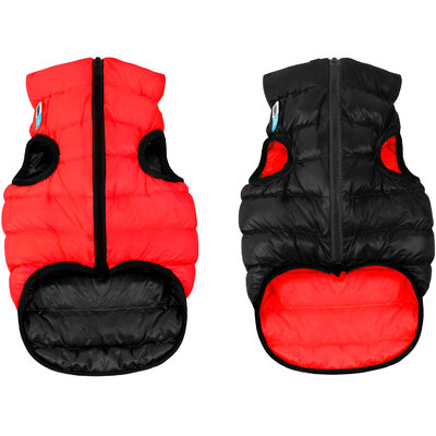 Reversible dog jacket AiryVest, red-black