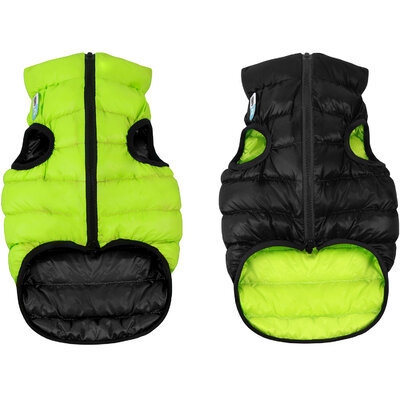 Reversible dog jacket AiryVest, light green-black