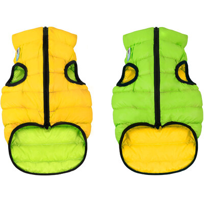 Reversible dog jacket AiryVest, yellow-light green
