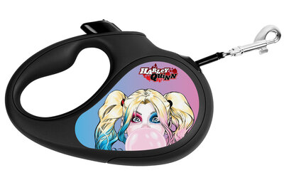 Retractable dog leash WAUDOG with pattern "Harley Quinn"
