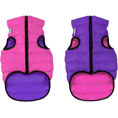 Reversible dog jacket AiryVest, pink-purple