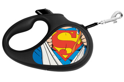 Retractable dog leash WAUDOG with pattern "Superman Hero"