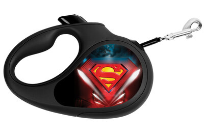 Retractable dog leash WAUDOG with pattern "Superman Logo"