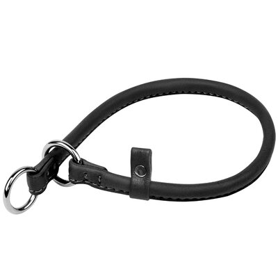 Leather dog slip-collar WAUDOG SOFT 30 cm 6 mm Black