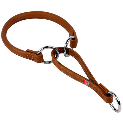 Leather dog martingale collar WAUDOG SOFT 30 cm 6 mm Brown